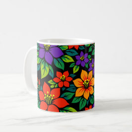 Levendig Bloemendesign met Kleurrijke Bloesems Koffiemok