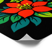 Levendig Bloemendesign met Kleurrijke Bloesems Poster (Hoek)