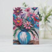 Levendig bloemenontwerp bedankkaart (Staand voorkant)