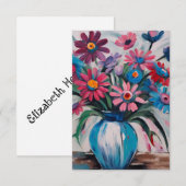 Levendig bloemenontwerp bedankkaart (Voorkant / Achterkant)