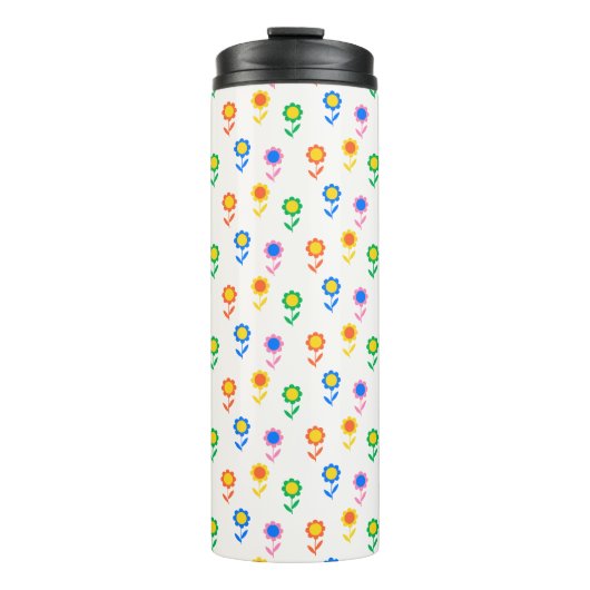 Levendig bloemenontwerp thermosbeker (Voorkant)