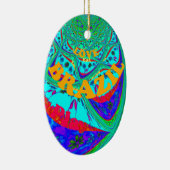 Levendig Bloemenpatroon: Braziliaanse eerbetoon Ee Keramisch Ornament (Rechts)