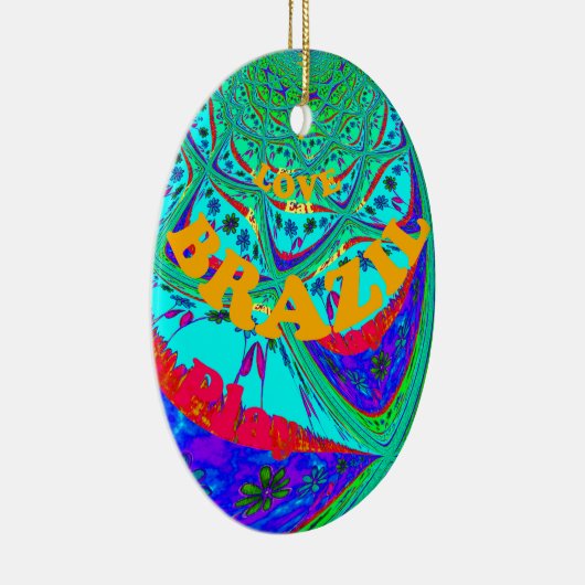 Levendig Bloemenpatroon: Braziliaanse eerbetoon Ee Keramisch Ornament (Rechts)