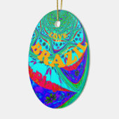 Levendig Bloemenpatroon: Braziliaanse eerbetoon Ee Keramisch Ornament (Links)