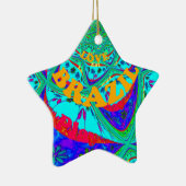 Levendig Bloemenpatroon: Braziliaanse eerbetoon Ee Keramisch Ornament (Rechts)