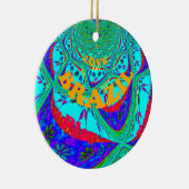 Levendig Bloemenpatroon: Braziliaanse eerbetoon Ee Keramisch Ornament (Rechts)