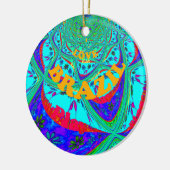 Levendig Bloemenpatroon: Braziliaanse eerbetoon Ee Keramisch Ornament (Links)