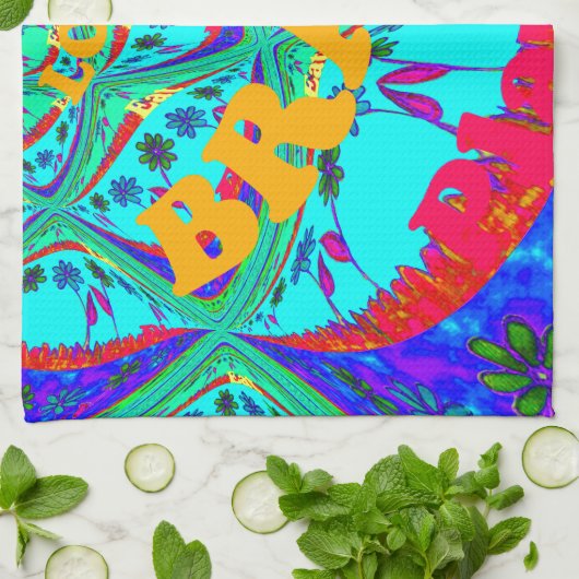 Levendig Bloemenpatroon: Braziliaanse eerbetoon Ee Theedoek (Gevouwen)