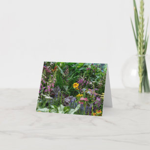 Levendig Bloemenpatroon Voor Een Zomer Tuin Achter Bedankkaart