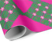 Levendig bloemig ontwerp met gedurfde strepen cadeaupapier (Rol Hoek)