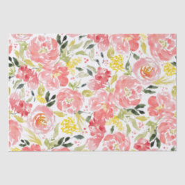 Levendig bloemig waterverf patroon tissuepapier