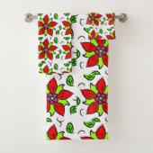 Levendig Bloemmotief Bad Handdoek (Insitu)