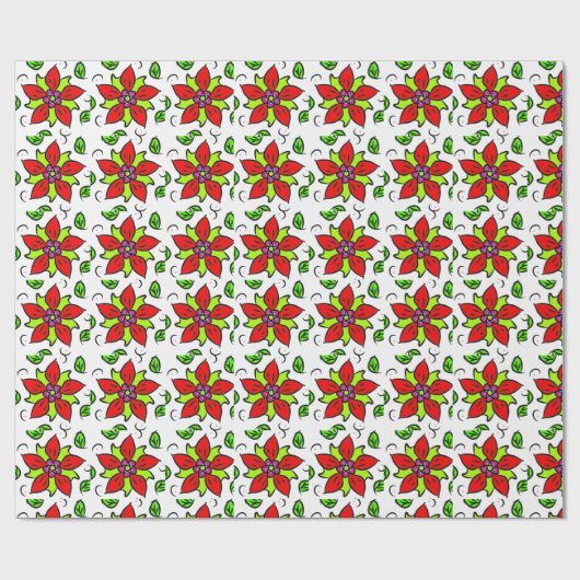 Levendig Bloemmotief Cadeaupapier (Vlak)
