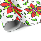 Levendig Bloemmotief Cadeaupapier (Rol Hoek)