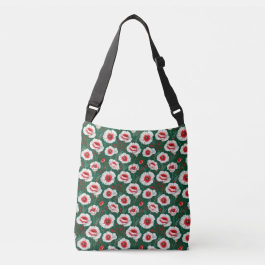 Levendig bloemmotief crossbody tas (Voorkant)