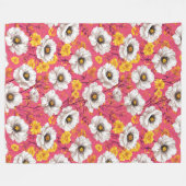 Levendig bloemmotief fleece deken (Voorkant (Horizontaal))