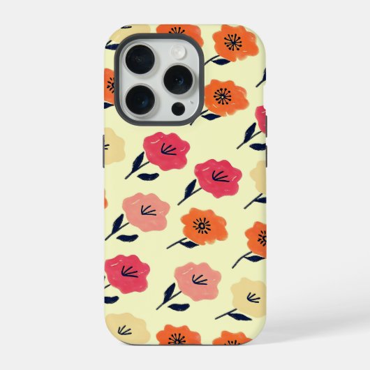 Levendig Bloemmotief iPhone Hoesje (Achterkant)