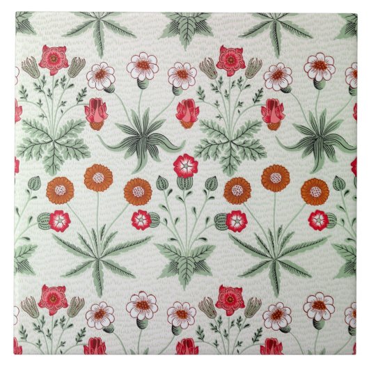 Levendig bloemmotief kleurrijke bloemen tegeltje (Voorkant)