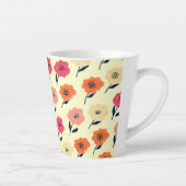 Levendig Bloemmotief Latte Mok (Rechts)