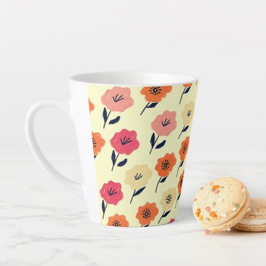 Levendig Bloemmotief Latte Mok (In situ)