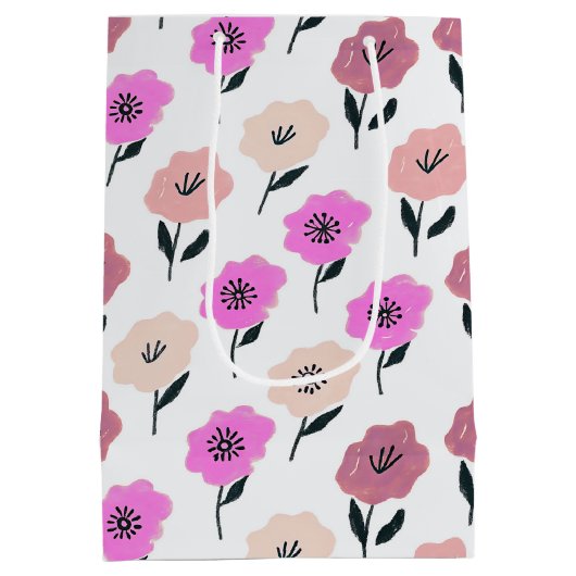 Levendig Bloemmotief Medium Cadeauzakje (Achterkant)