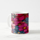 Levendig Bloemmotief met Barst Koffiemok (Voorkant links)