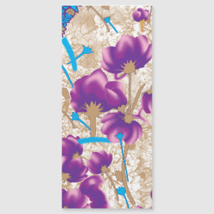 Levendig bloemmotief met paarse en blauwe f