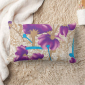 Levendig bloemmotief met paarse en blauwe f kussen (Deken)