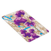 Levendig bloemmotief met paarse en blauwe f magneet (Rechterzijde)