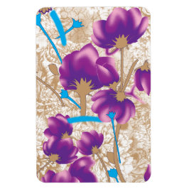 Levendig bloemmotief met paarse en blauwe f magneet