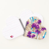 Levendig bloemmotief met paarse en blauwe f notitieboek (Binnen)