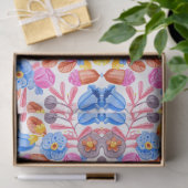 Levendig bloemmotief met roze tissuepapier (Geschenk)
