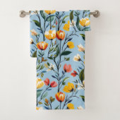 Levendig bloemmotief ontwerp bad handdoek (Insitu)