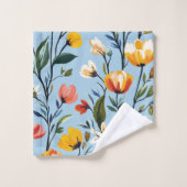 Levendig bloemmotief ontwerp bad handdoek (Wasdoekje)