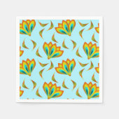 Levendig bloemmotief op lichtblauwe achtergrond servet (Voorkant)