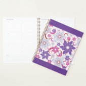 Levendig bloemmotief Paarse roze blauwe bloemen Planner (Display)