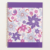 Levendig bloemmotief Paarse roze blauwe bloemen Planner (Voorkant)
