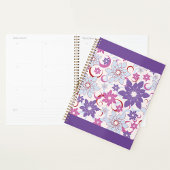 Levendig bloemmotief Paarse roze blauwe bloemen Planner
