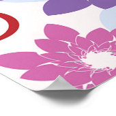 Levendig bloemmotief Paarse roze blauwe bloemen Poster (Hoek)