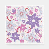 Levendig bloemmotief Paarse roze blauwe bloemen Servet (Voorkant)