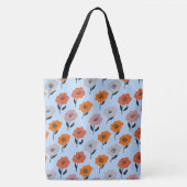 Levendig Bloemmotief Tote Bag (Voorkant)