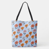 Levendig Bloemmotief Tote Bag (Achterkant)