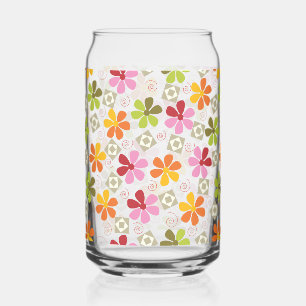 Levendig bloemmozaïek blik glas