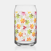 Levendig bloemmozaïek blik glas (Rechts)