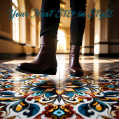 Levendig bloemontwerp in ingewikkelde keramische T Tegeltje