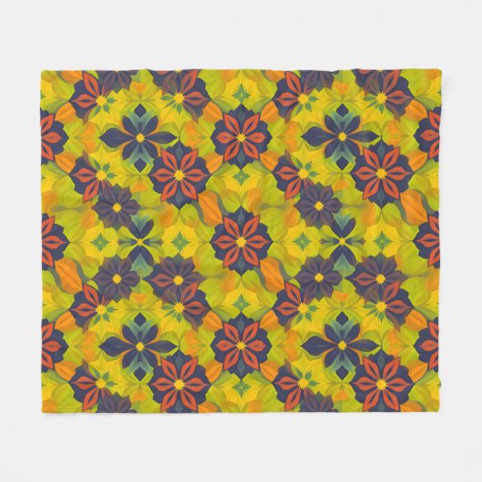 Levendig bloemontwerp voor dekens en beddengoed (Voorkant (Horizontaal))