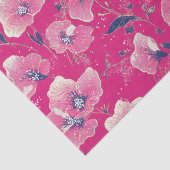 Levendig Bloempatroon in Roze, Wit & Koningsblauw Tissuepapier (Detail)