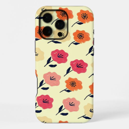 Levendig bloempatroon iPhone hoesje (Achterkant)