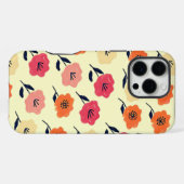 Levendig bloempatroon iPhone hoesje (Achterkant horizontaal)