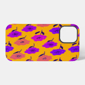 Levendig bloempatroon iPhone hoesje (Achterkant horizontaal)